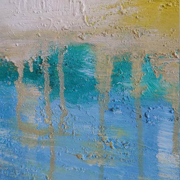 Pop Landscape Blue Abstract Canvas Artwork LF0RB wall art